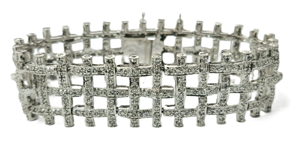 5 Carat Diamond Bracelet Set in 14k White Gold (GIA)