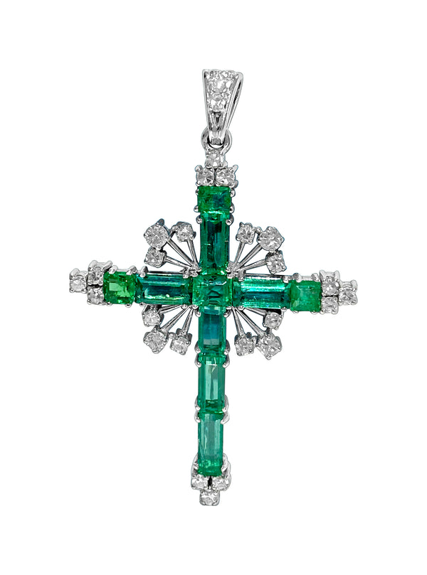 18k gold, 13.50ct Colombian Emerald & Diamond pendant - Prince The Jeweler 18k-gold-13-50ct-colombian-emerald-diamond-pendant, Necklaces & Pendants