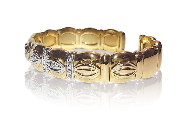 Cartier Style Bracelet, 14K Yellow Gold and Diamond - Prince The Jeweler cartier-style-bracelet-14k-yellow-gold-and-diamond, Bracelets